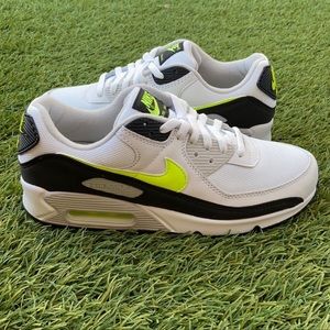 Nike air max 90 womens 9 mens 7.5 white grey neon shoes